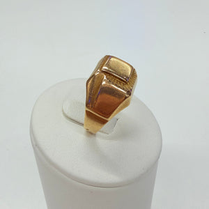 Bague Chevalière Asymétrique en Or Jaune 18K - Taille 56