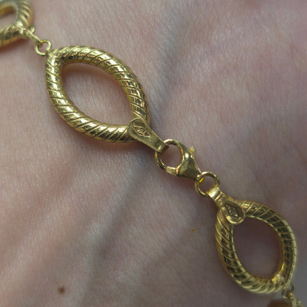 Bracelet Maillon Marquise en Or Jaune 18 K