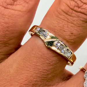 Bague Or Jaune 18K avec Diamants - Taille 58