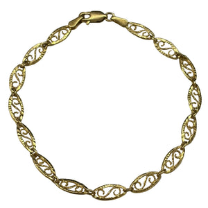 Bracelet Maillon Filigrane en Or Jaune 18k