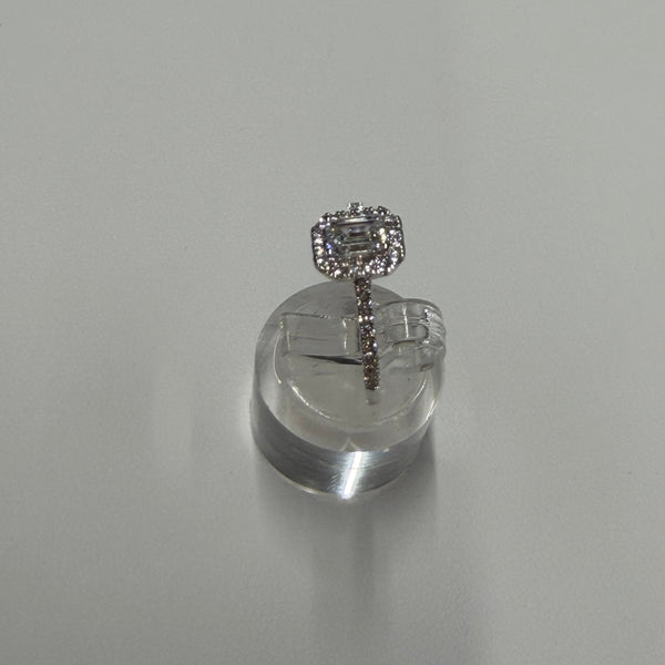 Bague Solitaire en Or Blanc 18 Carats - Taille 54