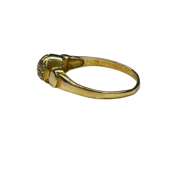 Bague avec Zirconiums en Or Jaune 18K - Taille 53