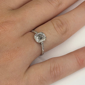 Bague Solitaire en Or Blanc 18 Carats - Taille 54