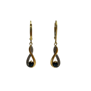 Boucles d'Oreilles Dormeuse Pendante en Or Jaune 18k