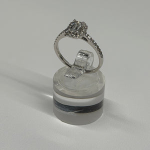 Bague Solitaire en Or Blanc 18 Carats - Taille 54
