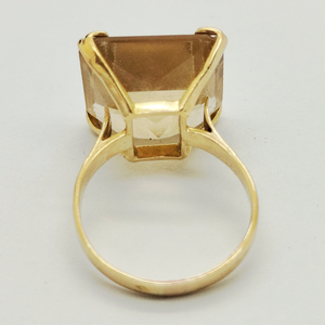 Bague Citrine en Or Jaune 18 Carats - Taille 52