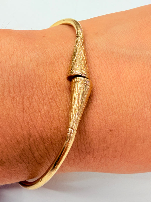 Bracelet Jonc Ouvert en Or Jaune 18k