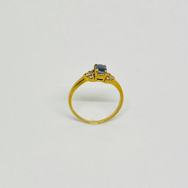 Bague en Or Jaune 18 Carats avec Saphir -  Taille 48