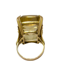 Solitaire en Or Jaune 14K avec Citrine - Taille 46