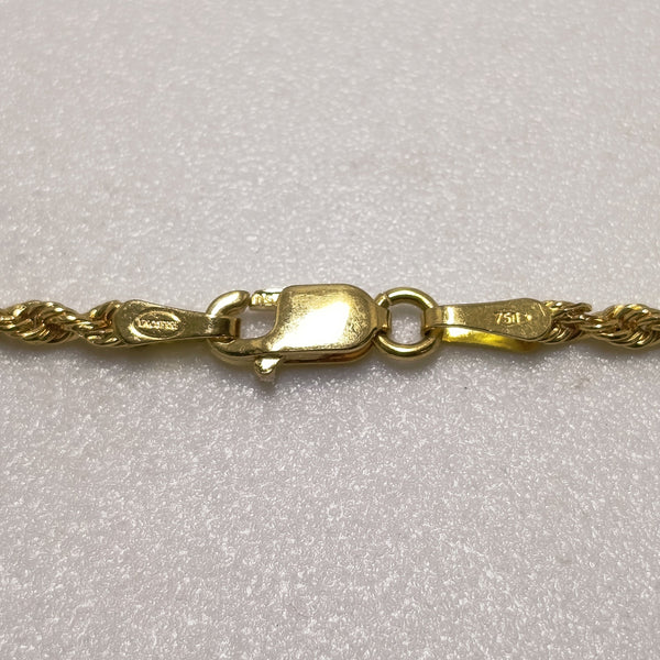 Sautoir en Or Jaune 18 Carats, Maille Corde