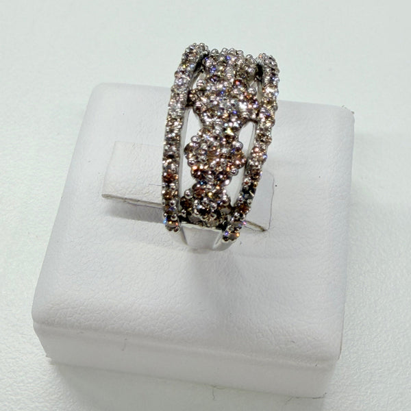 Bague Or Blanc 14k avec 68 Diamants - Taille 48