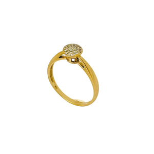 Bague Solitaire en Or Jaune 18K avec Diamants  - Taille 57