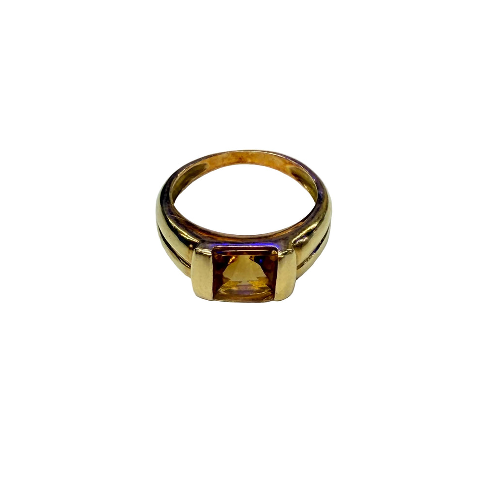 Bague en Or Jaune 18k avec Citrine - Taille 53