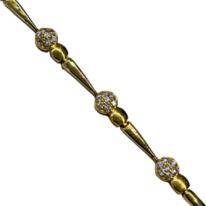 Bracelet Maillon Fantaisie avec Oxyde de Zirconium en Or Jaune 18K