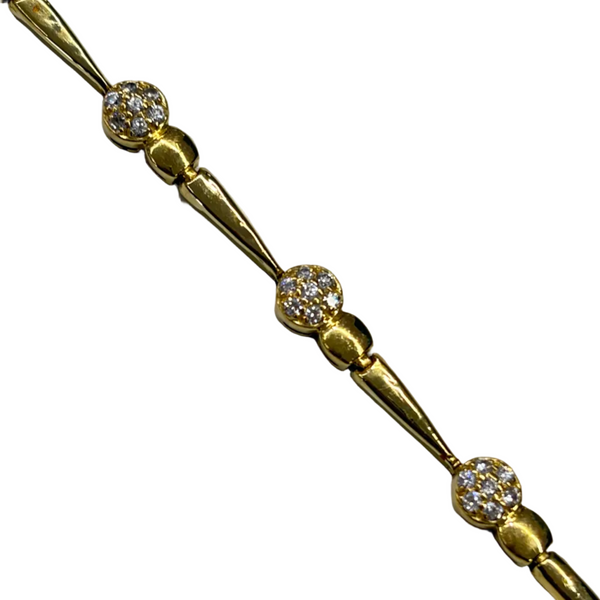 Bracelet Maillon Fantaisie avec Oxyde de Zirconium en Or Jaune 18K