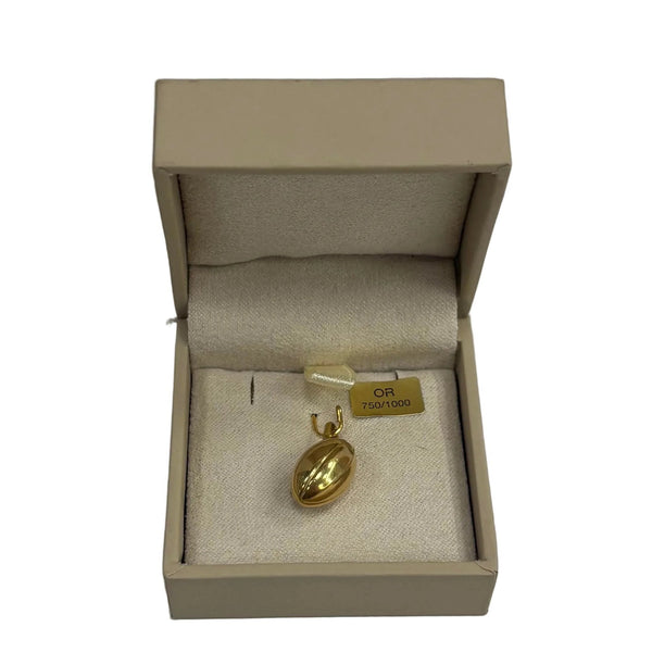 Pendentif Ballon de Rugby en Or Jaune 18k