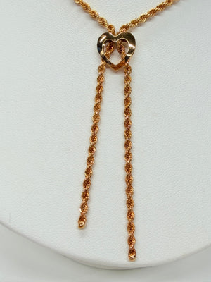 Collier Cravate en Or Jaune 18 K Maille Corde