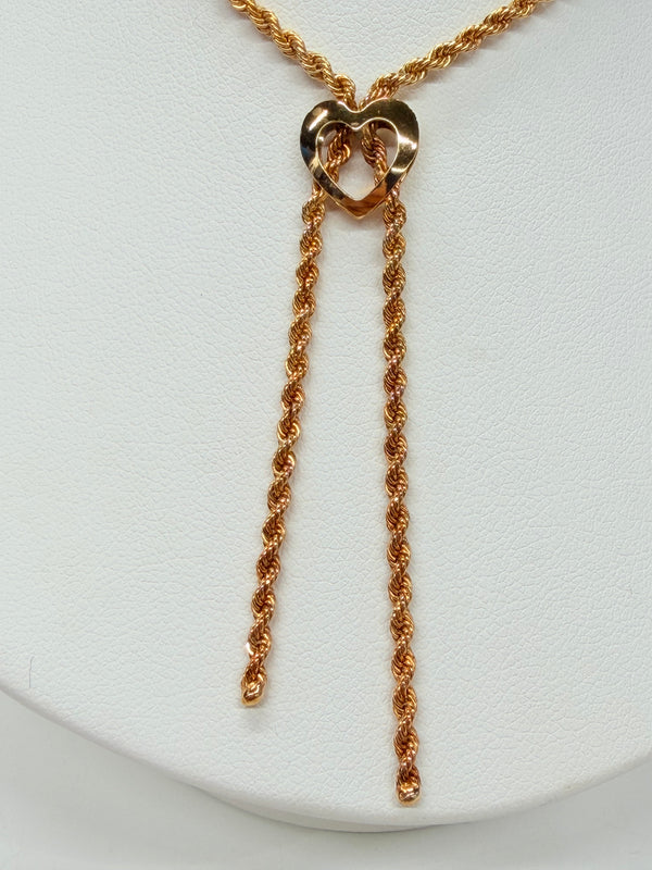 Collier Cravate en Or Jaune 18 K Maille Corde
