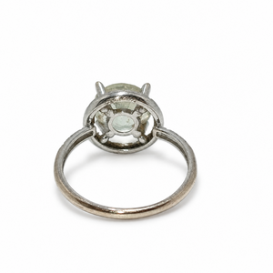 Bague Solitaire Or Gris 18K Mauboussin avec Diamants et Topaze - Taille 51