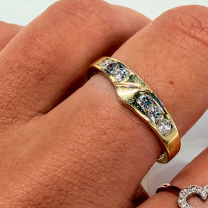 Bague Or Jaune 18K avec Diamants - Taille 58