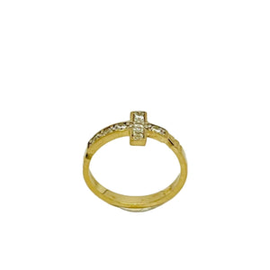 Bague avec Zirconium en Or Jaune 14 Carats - Taille 52