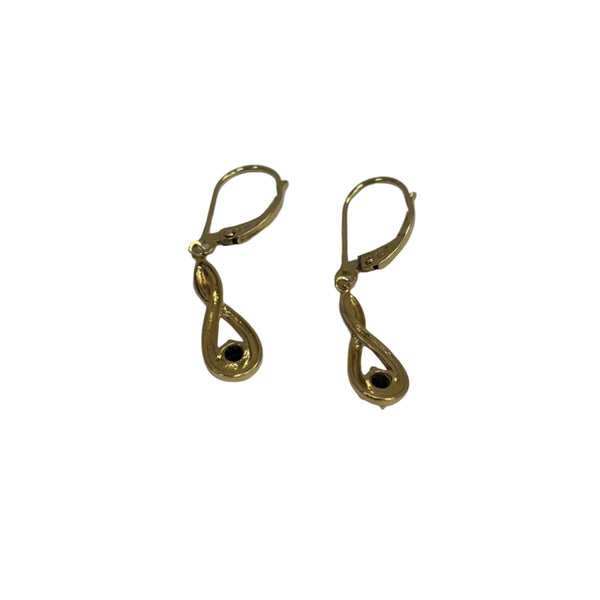 Boucles d'Oreilles Dormeuse Pendante en Or Jaune 18k