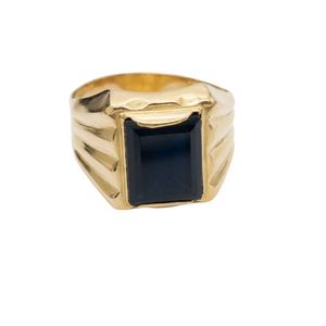 Chevalière en Or Jaune avec Onyx 18K Taille : 62