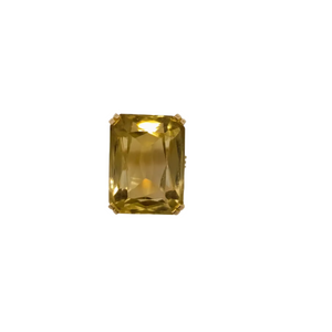 Solitaire en Or Jaune 14K avec Citrine - Taille 46