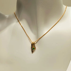 Pendentif Artisanal avec Oxyde de Zirconium & Diamants en Or Jaune 18K