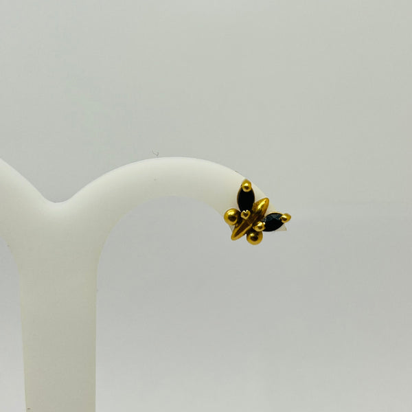 Boucles d'oreilles papillon en or jaune avec Saphir