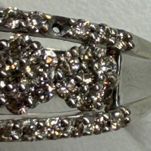 Bague Or Blanc 14k avec 68 Diamants - Taille 48