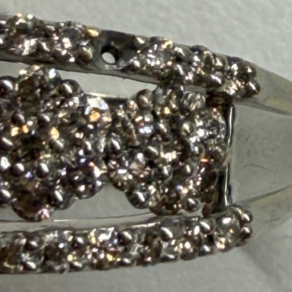Bague Or Blanc 14k avec 68 Diamants - Taille 48