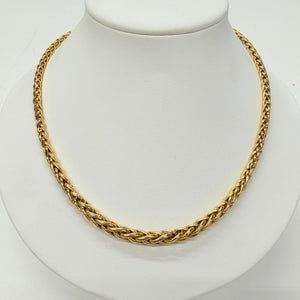 Collier Ras du Cou avec Maille Palmier en Or Jaune 18 K