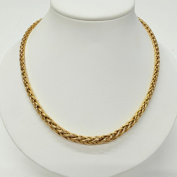 Collier Ras du Cou avec Maille Palmier en Or Jaune 18 K