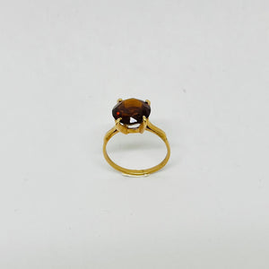 Bague Solitaire Or Jaune 18K avec Grenat - Taille 50