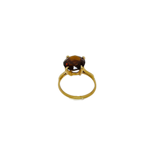 Bague Solitaire Or Jaune 18K avec Grenat - Taille 50