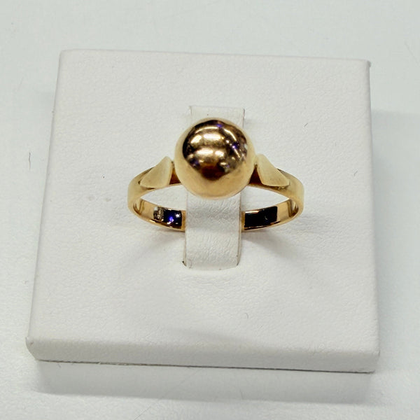 Bague Boule en Or Jaune 18 K - Taille 56