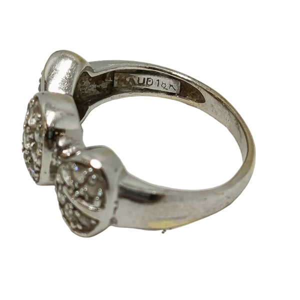 Bague Tank en Or Gris 18k avec Zirconium - Taille  50