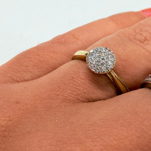 Bague en or jaune 18 K avec diamants - Taille 52
