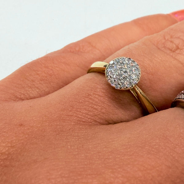 Bague en or jaune 18 K avec diamants - Taille 52