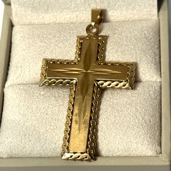 Pendentif Croix en Or Jaune 18k