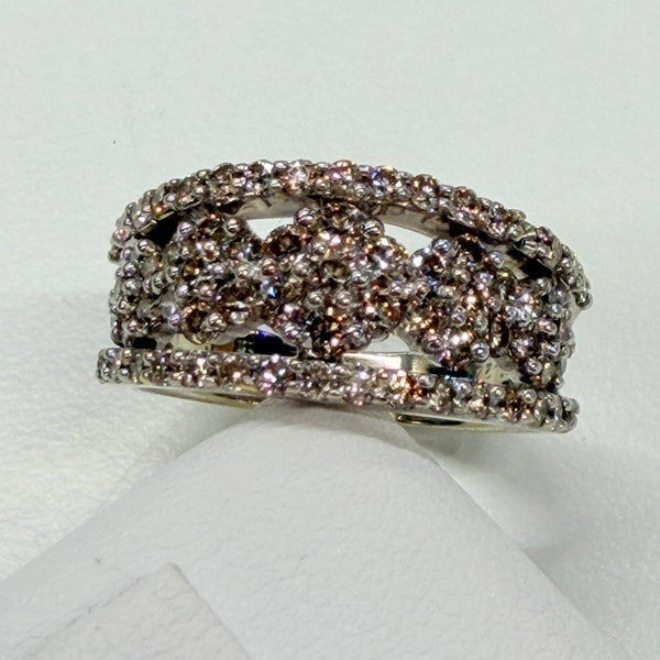 Bague Or Blanc 14k avec 68 Diamants - Taille 48