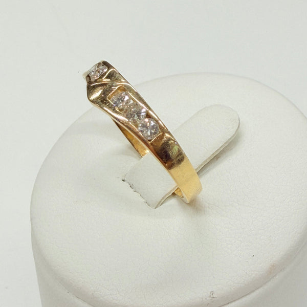 Bague Or Jaune 18K avec Diamants - Taille 58