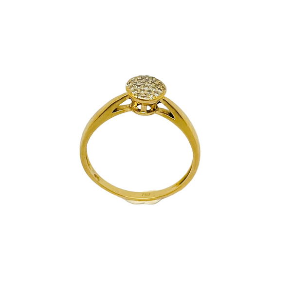 Bague Solitaire en Or Jaune 18K avec Diamants  - Taille 57