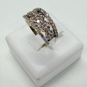 Bague Or Blanc 14k avec 68 Diamants - Taille 48