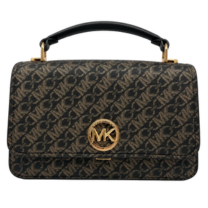 Sac à Main Michael Kors Delancey Satchel Noir Doré