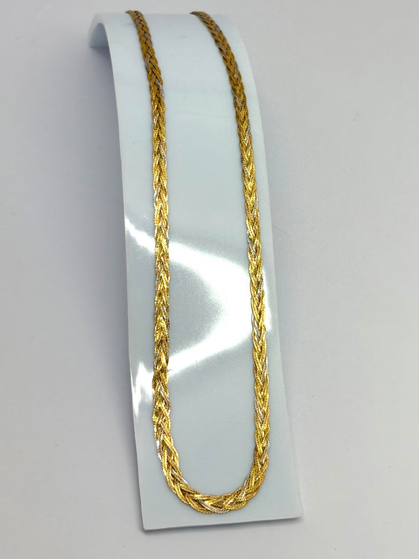 Collier Princesse Tressé Trois Ors 18 Carats