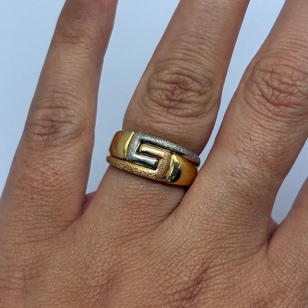 Bague Tank en 3 Ors 18k - Taille 52