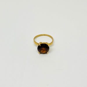 Bague Solitaire Or Jaune 18K avec Grenat - Taille 50