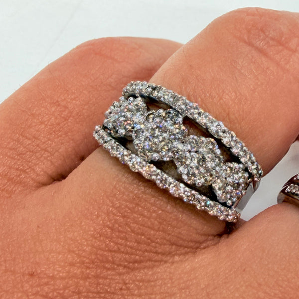 Bague Or Blanc 14k avec 68 Diamants - Taille 48